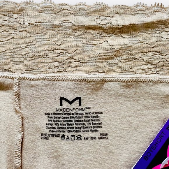 Maidenform Women's Size XXL (9) Dream Cotton with Lace Boyshort, Latte - NWT - Picture 13 of 14